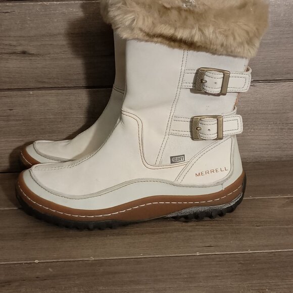 Merrell Decora Chant Women Snow Boots J48428 Size 8.5 White Faux Leather - Picture 9 of 16